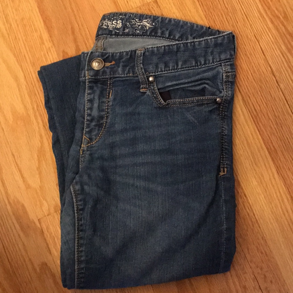Express bootcut jeans.